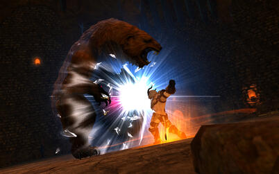 "Bare hand backhand bear!"